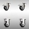 Service Caster 3 Inch 316SS Black Polyurethane Swivel Top Plate Caster Lock Brake 2 Rigid, 2PK SCC-SS316TTL20S314-PPUB-BLK-2-R-2 - alternate 2
